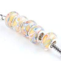  Perles Lampwork , perles de Murano et argent 
13 x 8 et trou 4.5 mm
X 10