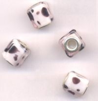 Perles Lampwork , perles de Murano et argent 
14 x 12 et trou 4.5 
X 10