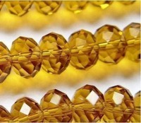 Perles de Cristal orange
 6x4mm,
X 100 
