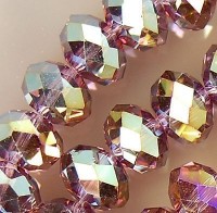 Perles de Cristal violet multicolore
 4x6mm
X 98