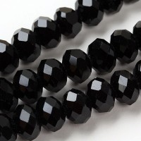 Perles Noires Cristal 
4x6mm
X 95