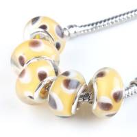  Perles Lampwork , perles de Murano et argent 
13 x 8 et trou 4.5 
X 10