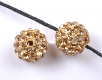  Boules rondes strass disco light col topaz 
12 mm
X 10