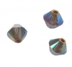 TOUPIES SWAROVSKI® ELEMENTS 4 mm  CRYSTAL IRIDESCENT GREEN AB2X / 50 perles