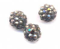 Boules rondes strass disco bright black 
10 mm
X 10