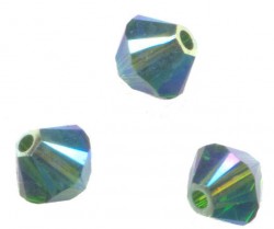 TOUPIES SWAROVSKI® ELEMENTS 4 mm  DARK MOSS GREEN AB2X / 50 perles