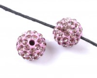  Boules rondes strass disco rose
12 mm
X 10
