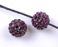  Boules rondes strass disco 
10 mm purple
X 10