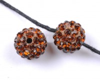  Boules rondes strass disco 
10 mm marron
X 10