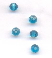  Rondelles briolettes 4 mm
Blue zircon
X 100 