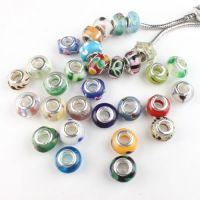 Perles Lampwork , perles de Murano et argent 
15 x 9 et trou 4.5 MIXTE
X 10 Perles