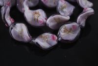 Perles Lampwork , perles de Murano et argent 
20 mm purple
X 10