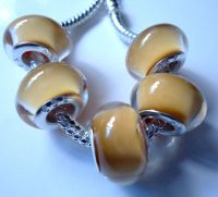 Perles Lampwork , perles de Murano et argent 925 silver
14 x 9 et trou 4.5 mm
X 5