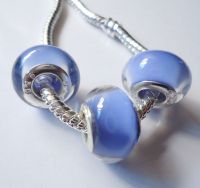 Perles Lampwork , perles de Murano et argent 925 silver
14 x 9 et trou 4.5 mm 
X 5