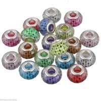 Perles Lampwork , perles de Murano mixte
14 x 9 et trou 4.5 mm 
X 10