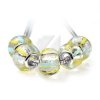  Perles Lampwork , perles de Murano et argent
14 x 9 et trou 4.5 mm
X 5 