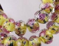 Perles Lampwork , perles de Murano et argent 
12 mm et trou 1.2 mm
X 10