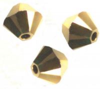 Toupies Swarovski 4 mm  CRYSTAL AURUM 2X / 20 perles