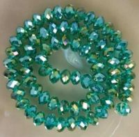 Perles cristal light emerald AB 
3 x4mm 
25 pcs
