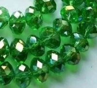 Perles,Vertes peridot 
8x6mm, Cristal 
70pcs