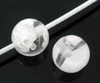 Perles Lampwork Verre Rond Millefiori Blanc 
8mm...taille du trou = 1.5 mm
X 25