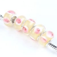  Perles Lampwork , perles de Murano et argent 
13 x 8 et trou 4.5 mm
X 10