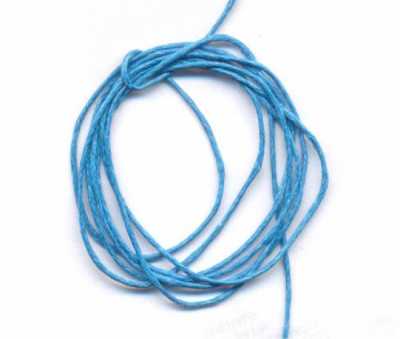 Fil en coton ciré bleu ciel 1mm, pour collier, bracelet, perles