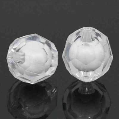 Perles  Acrylique Boule Facette Transparent 11x10mm 
X 4
